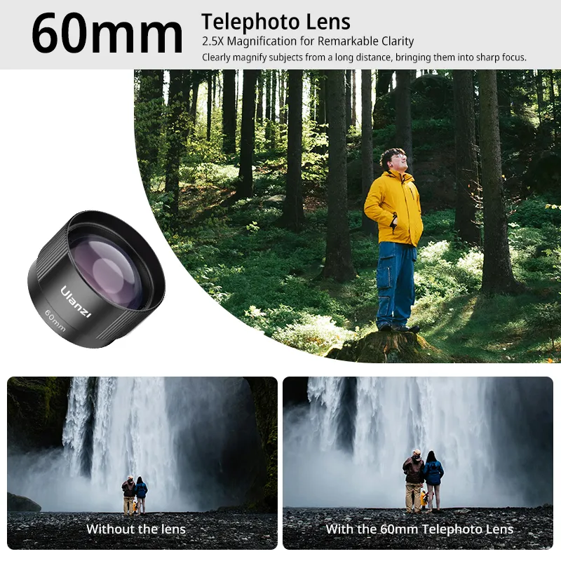 Ulanzi Phone Camera Lens 4-in-1 Phone Lens Kit for iPhone Samsung Android Smartphone - Image 5