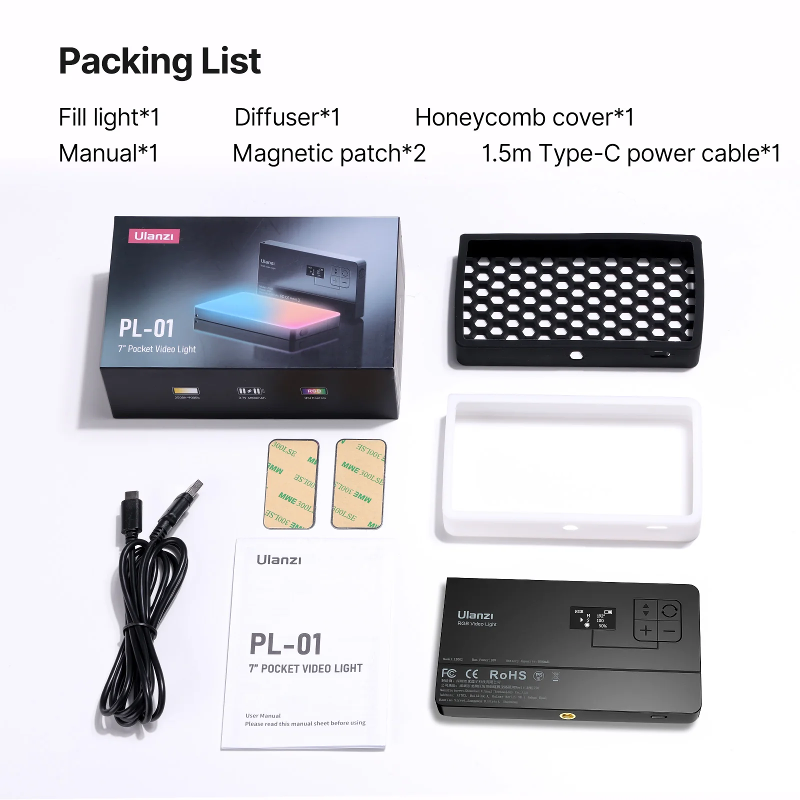 Ulanzi LT002 7" RGB LED Video Light B01002 - Image 10